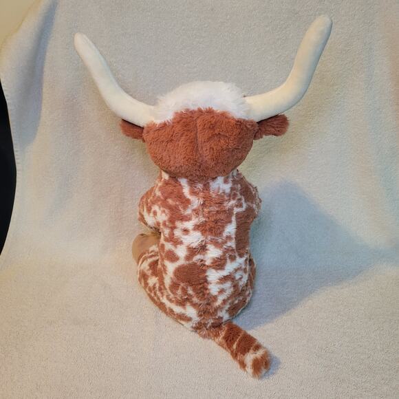 Build A Bear Texas Longhorn Spotted Cow Bull Steer 16” Stuffed Plush Toy 2023 - Picture 3 of 7